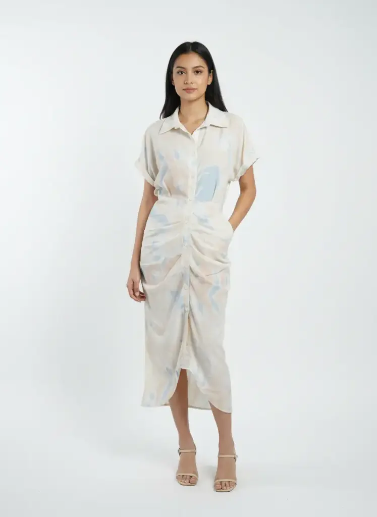 ROBE LONGUE A PLIS PASTEL