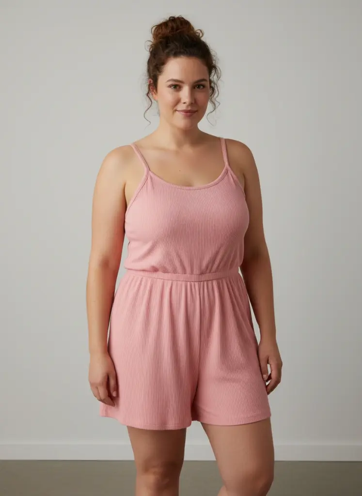 JUMPSUIT COURT A BRETELLE SPAGETTI ROSE