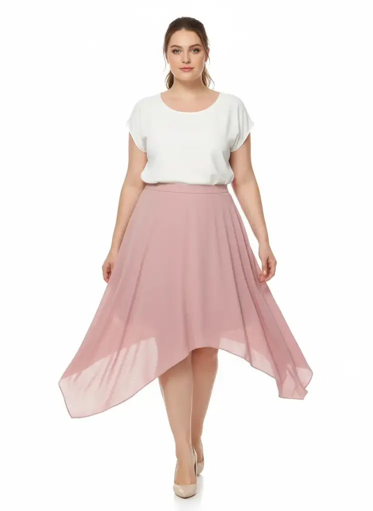 JUPE ROSE ASYMÉTRIQUE