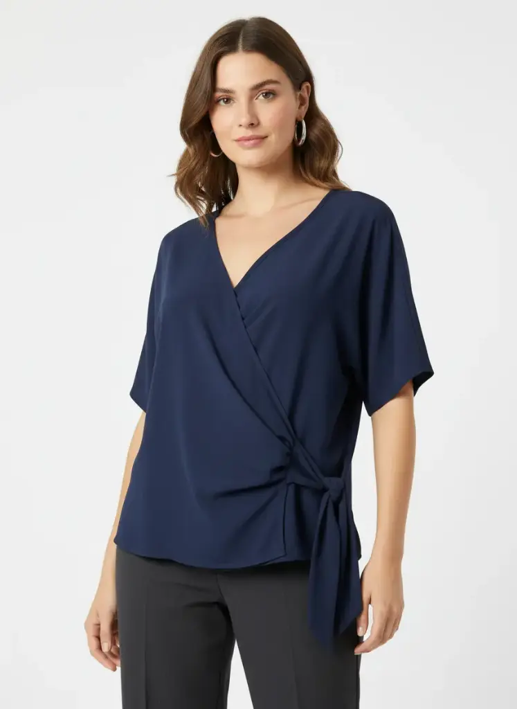 CHANDAIL BLEU MARINE AVEC ATTACHE MOEUD AU DEVANT