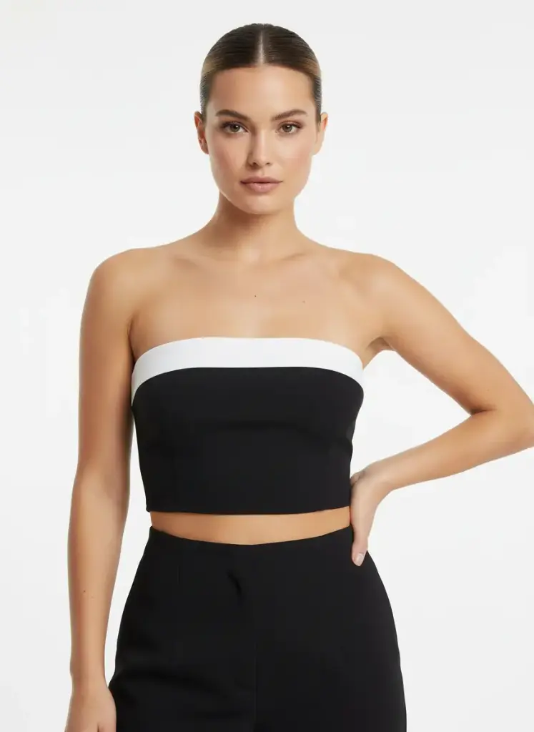 TOP BANDEAU NOIR ET BLANC