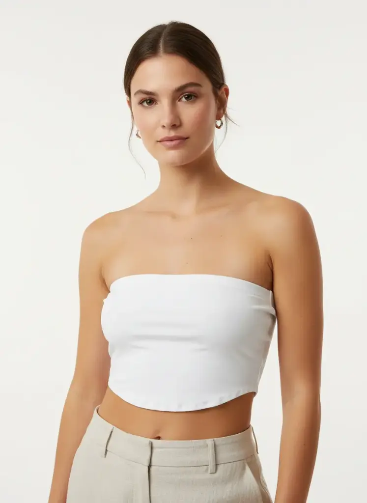 CROP TOP BANDEAU BLANC