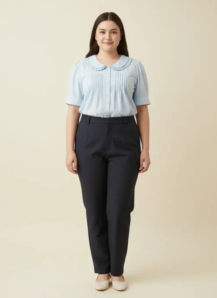 CHEMISE MANCHES COURTES BLEU AVEC COL