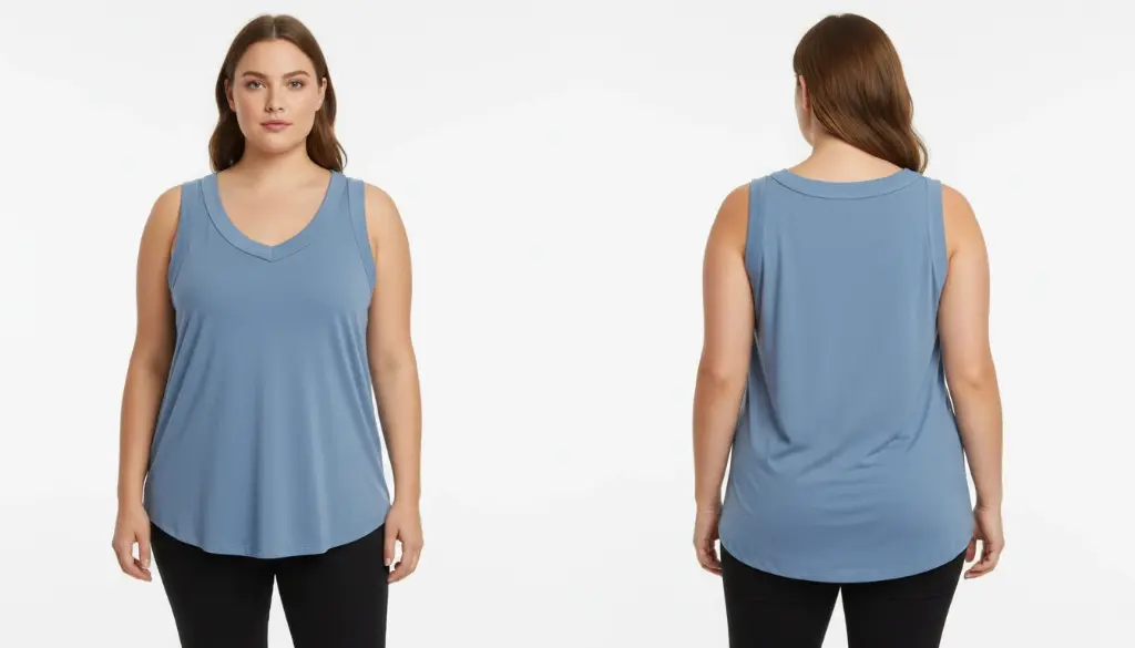 CHANDAIL SANS MANCHE COL EN V BLEU