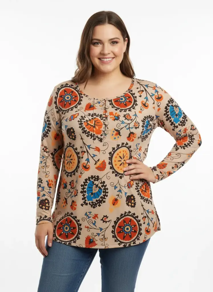 CHANDAIL A MOTIF  MANCHES LONGUES