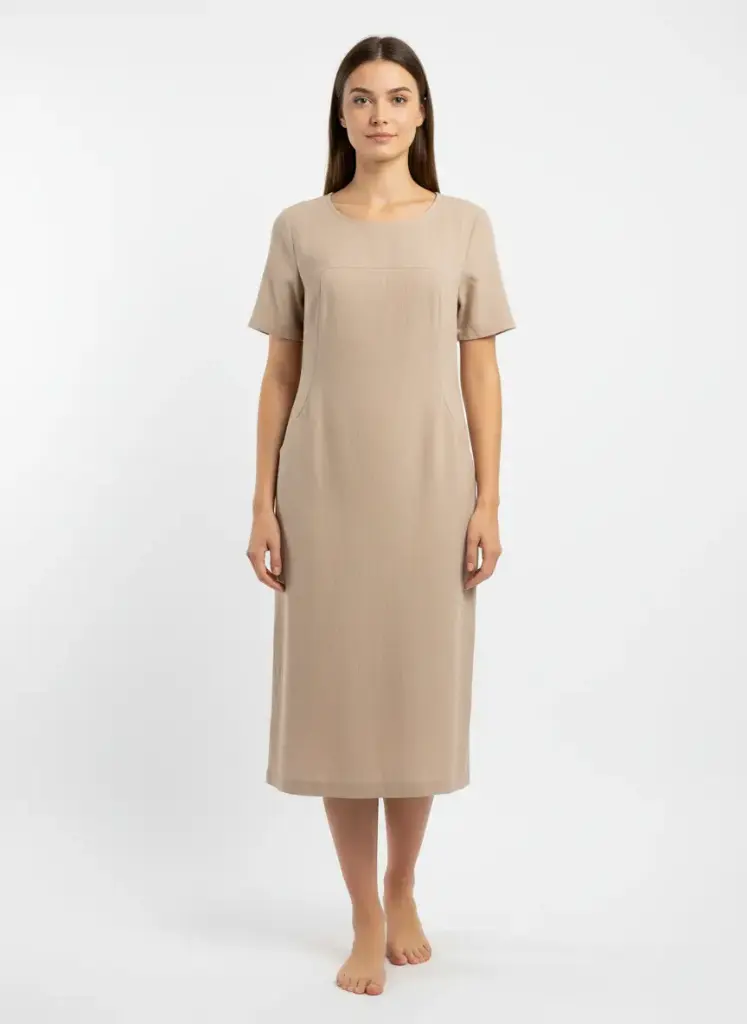 ROBE BEIGE AVEC POCHES