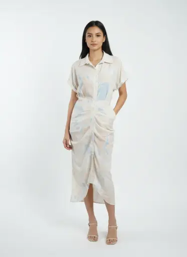 ROBE LONGUE A PLIS PASTEL