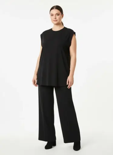 TSHIRT LOUSSE SANS MANCHES  ECHANCRES NOIR