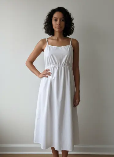 ROBE LONGUE BLANCHE A BRETELLES SPAGETTI