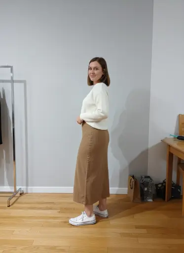 JUPE LONGUE SUEDE BRUNE