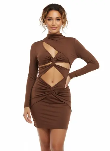 ROBE SERRE SEXY BRUN (1)