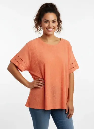 CHANDAIL MANCHES COURTES ORANGE