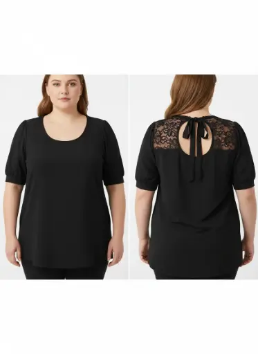 CHANDAIL NOIR FACE AVEC DENTELLE AU DOS